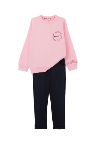Sweat et pantalon - Rose et bleu foncé