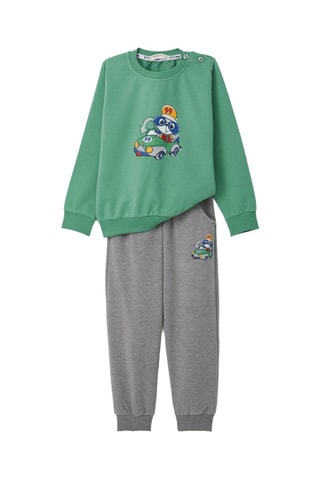 Sweat et jogging - Vert menthe et gris chiné