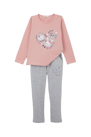 T-shirt et pantalon - Rose et gris clair