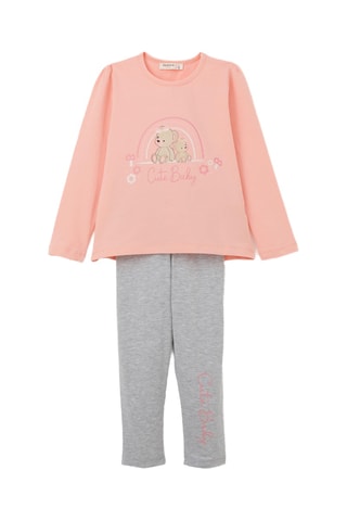 T-shirt et legging - Saumon et gris
