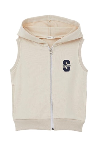 Sweat sans manches à capuche - Beige