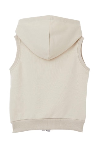 Sweat sans manches à capuche - Beige