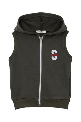 Sweat à capuche sans manches - Kaki