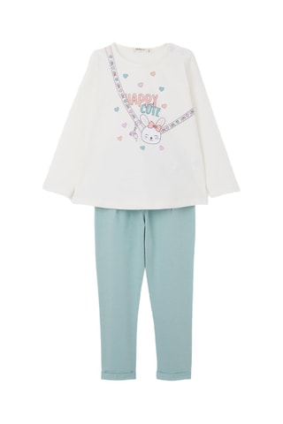 T-shirt et pantalon - Ecru et bleu