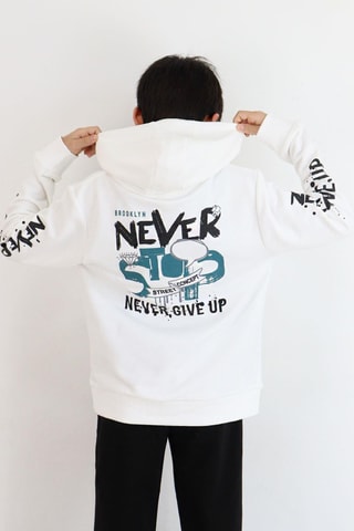 Sweat à capuche - Ecru