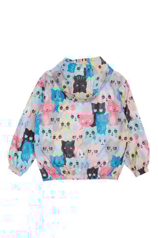 Coupe-vent à capuche - Bleu et rose