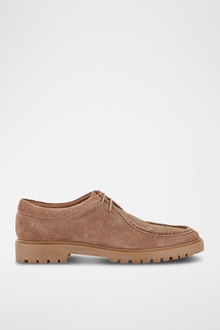 Mocassins em couro de carneiro - Castanho