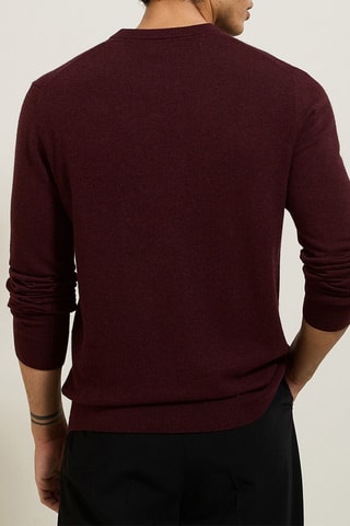 Camisola em lã de merino e caxemira - Bordô
