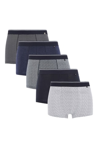 5 boxers en coton biologique - Bleu