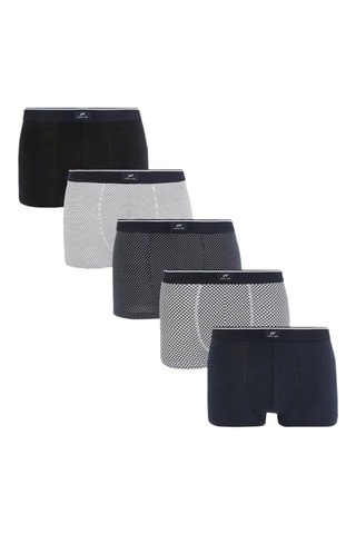 5 boxers em algodão biológico - Azul-marinho