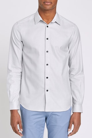 Camisa slim Cinzento claro