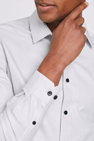 Camisa slim Cinzento claro