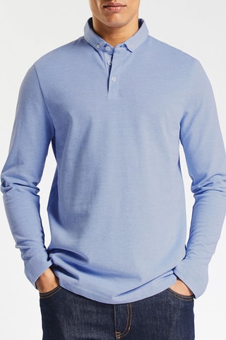 Polo slim en coton biologique - Bleu
