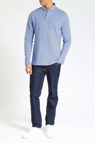 Polo slim en coton biologique - Bleu