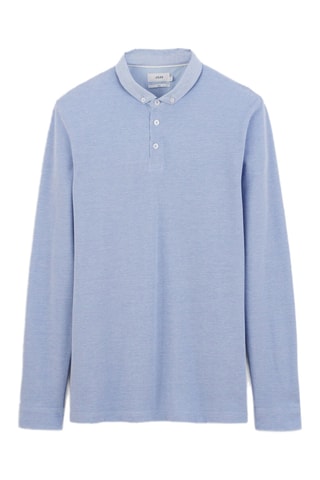 Polo slim en coton biologique - Bleu