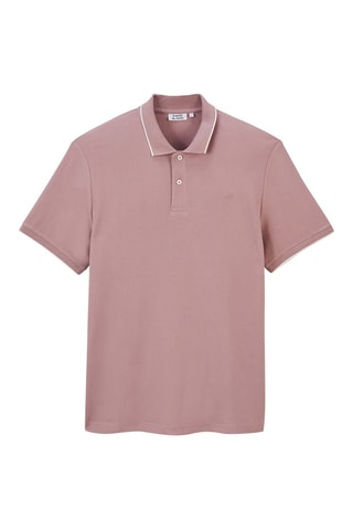 Polo regular em algodão biológico - Rosa-velho