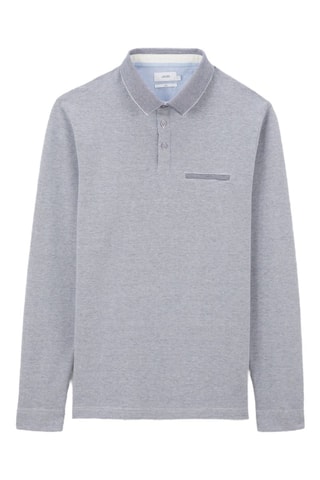 Polo slim em algodão biológico - Azul