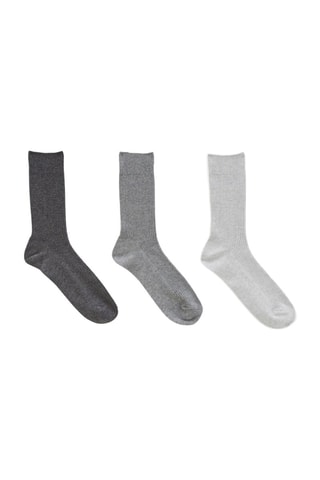 3 pares de meias em algodão - Preto