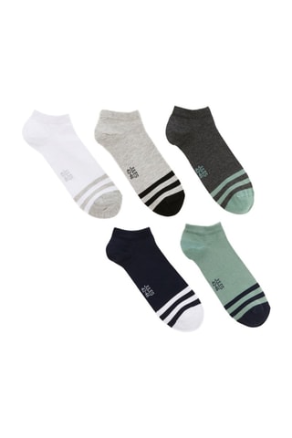 5 pares de meias curtas em algodão biológico - Cinzento