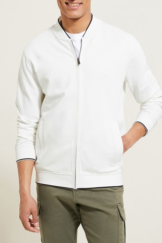 Sweat com fecho zip - Cru
