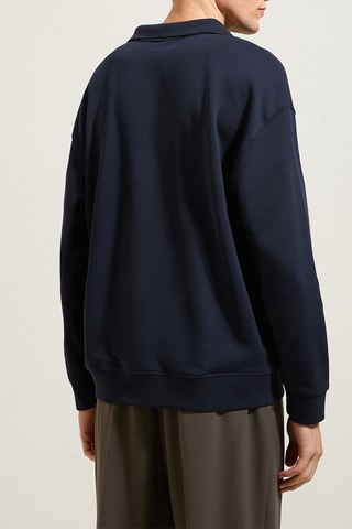Sweat em algodão biológico - Azul-escuro