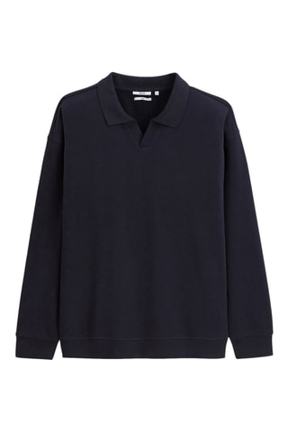 Sweat em algodão biológico - Azul-escuro