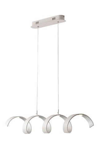 Candeeiro suspenso LED Helix Branco e prateado