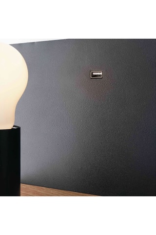 Aplique de parede com tomada USB Flash Preto