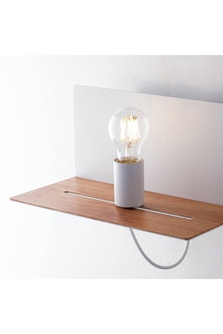 Aplique de parede com tomada USB Flash Branco