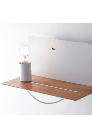 Aplique de parede com tomada USB Flash Branco