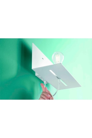 Aplique de parede com tomada USB Flash Branco