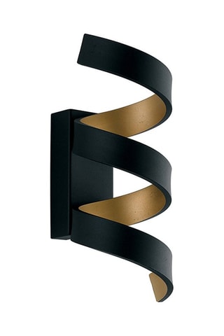 Aplique de parede LED Helix Preto e dourado