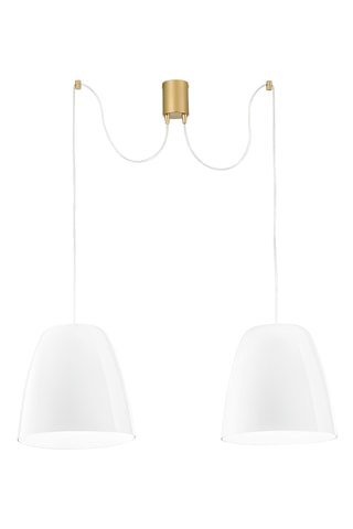 Candeeiro suspenso Ares - Branco e dourado
