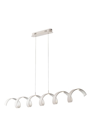 Candeeiro suspenso LED Helix - Branco e prateado - 6 x 30 W