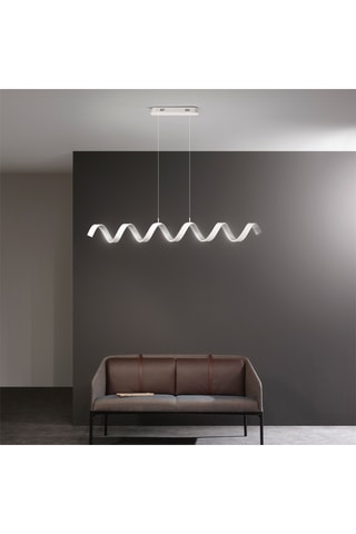 Candeeiro suspenso LED Helix - Branco e prateado - 6 x 30 W