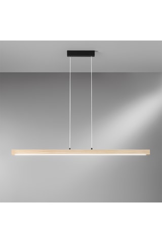 Candeeiro suspenso LED em madeira Joseph - Castanho-claro - 23 W
