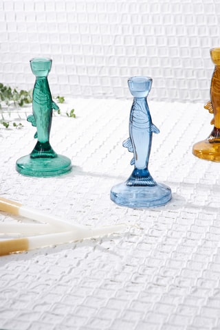 Base para vela Oanez - 20 cm - Verde-esmeralda