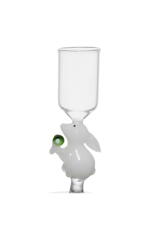Base para vela Floreal - 11 cm - Branco e verde-claro