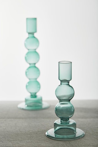 Base para vela em vidro borossilicato Aria - 23,5 cm - Verde