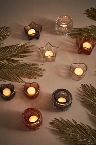 3 bases para velas Prisca - 10 x 10 x 5,5 cm - Cinzento