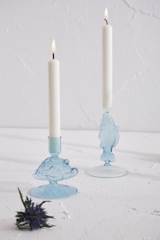 Base para vela Carpe - 18 cm - Azul-celeste