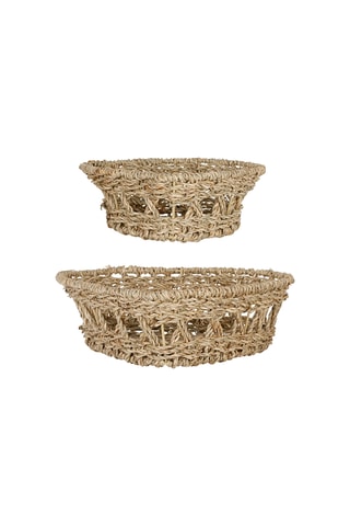 2 caixotes Borneo - 25,5 x 25,5 x 8 cm e 19 x 19,5 x 6,5 cm - Natural