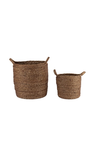 2 cestos de arrumação Soleg - 28 e 18 cm - Castanho