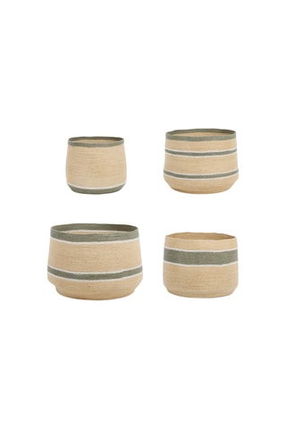 4 cache-pots Sumatra - 51, 45, 40 et 34 cm - Beige et kaki