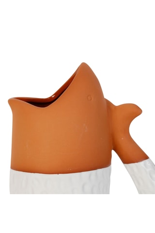 2 vasos em terracota Aquatic - 22 cm - Verde-água e branco