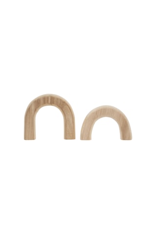 2 decorações de mesa em madeira de paulownia Flotille - 23 x 20 x 10 cm e 23 x 15 x 5 cm - Natural 