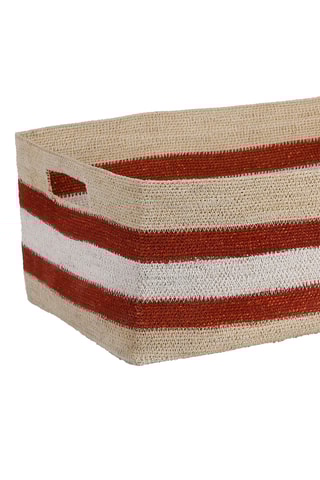 3 cestos de arrumação Sumatra - 60 x 21 x 32 cm/36 x 21 x 34 cm/35 x 20 x 32 cm - Bege e vermelho-tijolo