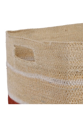3 cestos de arrumação Sumatra - 60 x 21 x 32 cm/36 x 21 x 34 cm/35 x 20 x 32 cm - Bege e vermelho-tijolo