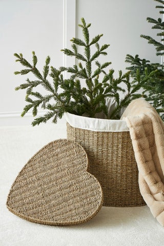 2 cestos para roupa Borneo - 45 x 48 x 49/40 x 43 x 45 cm - Bege