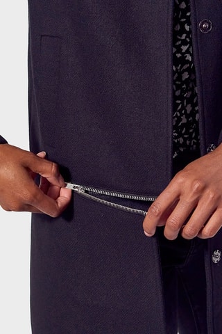 Manteau regular en laine - Noir